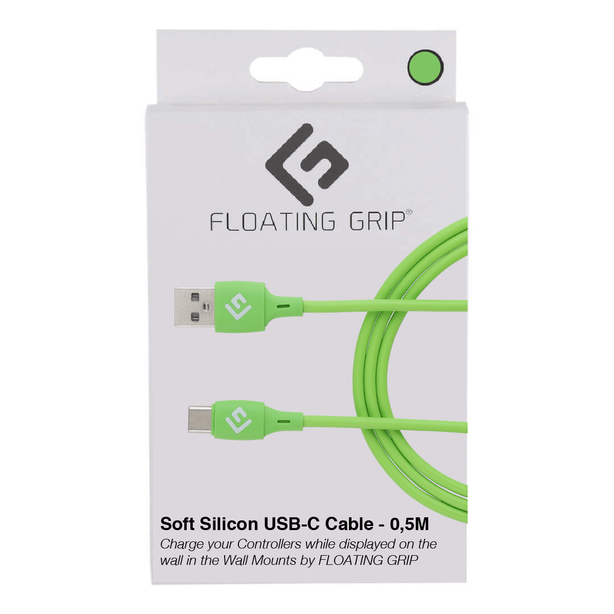 Floating Grip 0,5m Silicone Usb-c Cable (grøn) Kabler - Geekd.dk