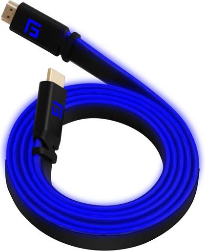 Floating Grip 1,5m High-speed Led Hdmi Cable V2.1 - Blue Videokabel - Geekd.dk
