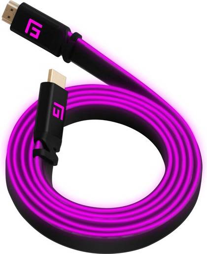 Floating Grip 3m High-speed Led Hdmi Cable V2.1 - Pink Videokabel - Geekd.dk