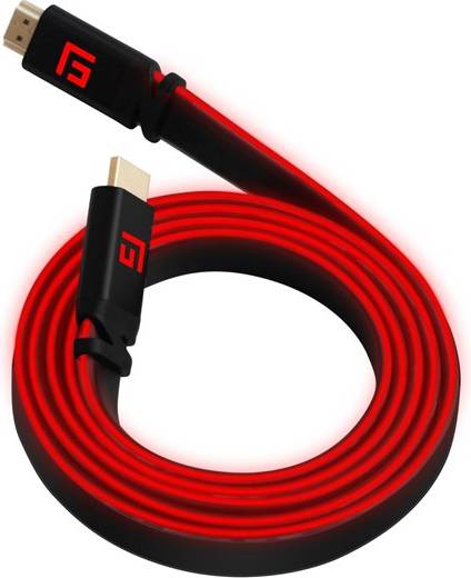 Floating Grip 3m High-speed Led Hdmi Cable V2.1 - Red Videokabel - Geekd.dk