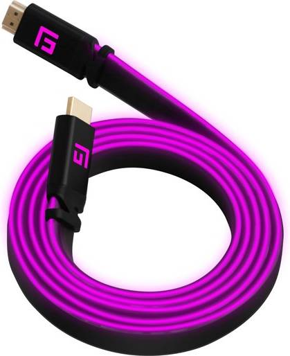 Floating Grip 1,5m High-speed Led Hdmi Cable V2.1 - Pink Videokabel - Geekd.dk