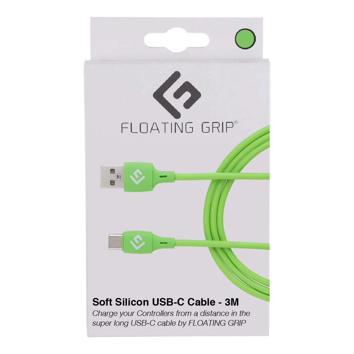 Floating Grip 3m Silicone Usb-c Cable (grøn) Kabler - Geekd.dk