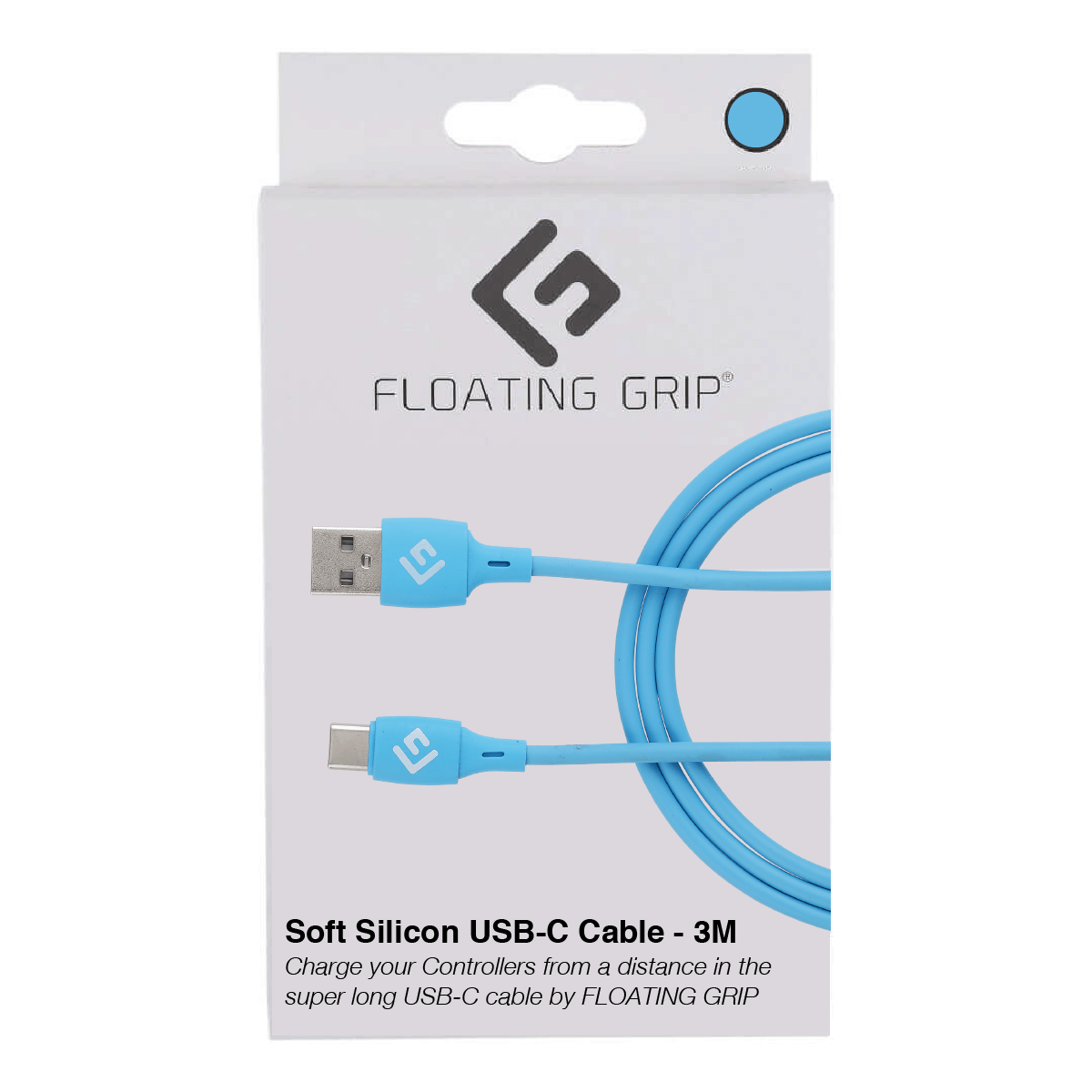 Floating Grip 3m Silicone Usb-c Cable (blå) Kabler - Geekd.dk