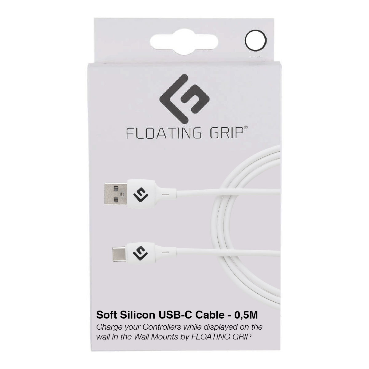 Floating Grip 0,5m Silicone Usb-c Cable (hvid) Kabler - Geekd.dk