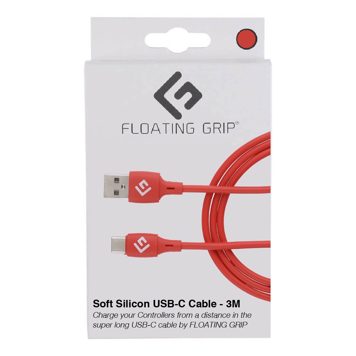 Floating Grip 3m Silicone Usb-c Cable (rød) Kabler - Geekd.dk
