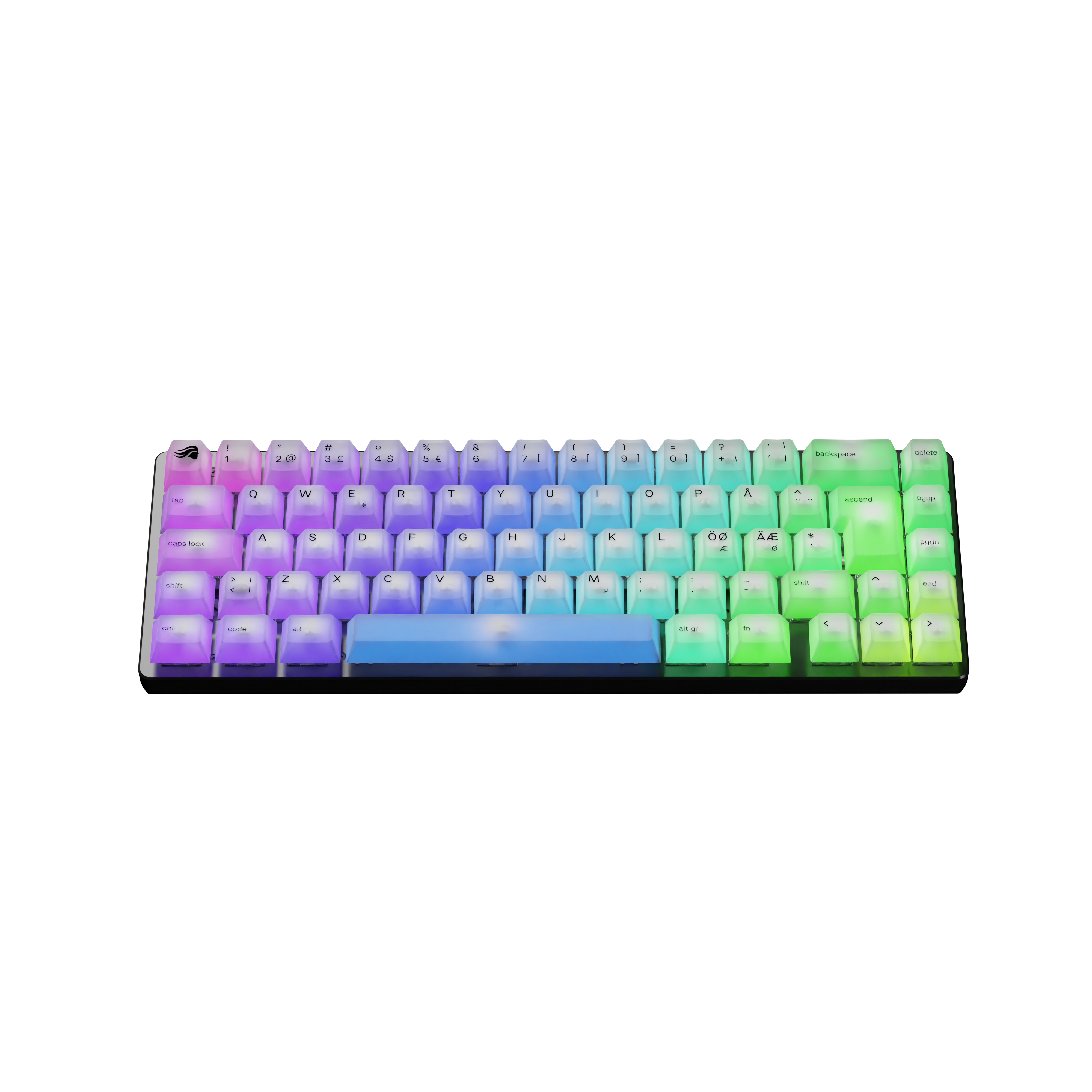 Glorious Polychroma V2 Rgb Keycaps - Nordic Iso (131 Pcs) - Cherry Profile Tastatur - Geekd.dk