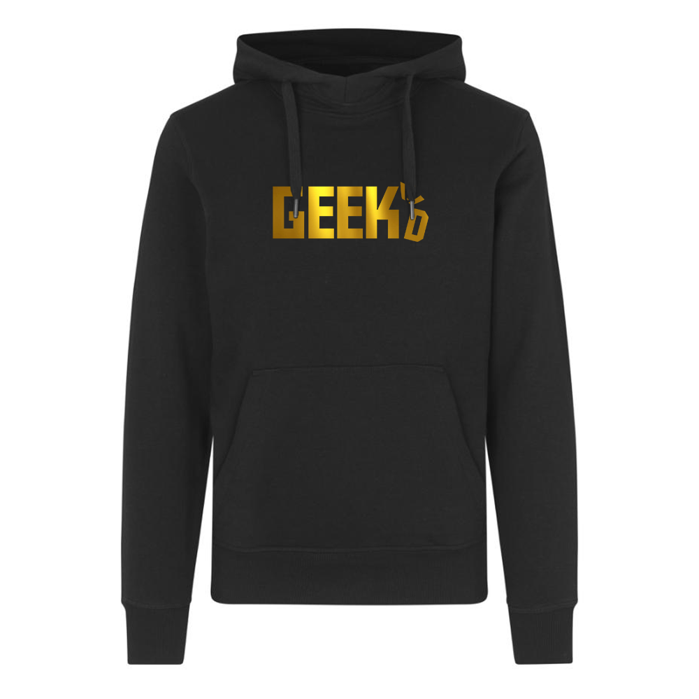 Geekd - Guld Logo Hoodie - Sort - Geekd.dk