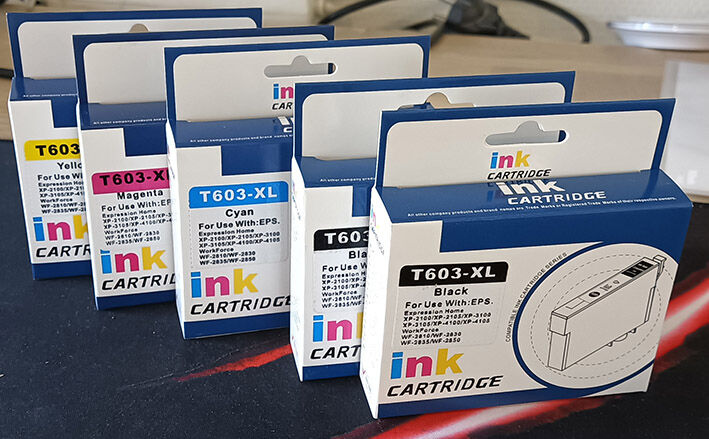 Epson 603xl  Blækpatroner 4 Stk. + Gratis Sort Kompatibel