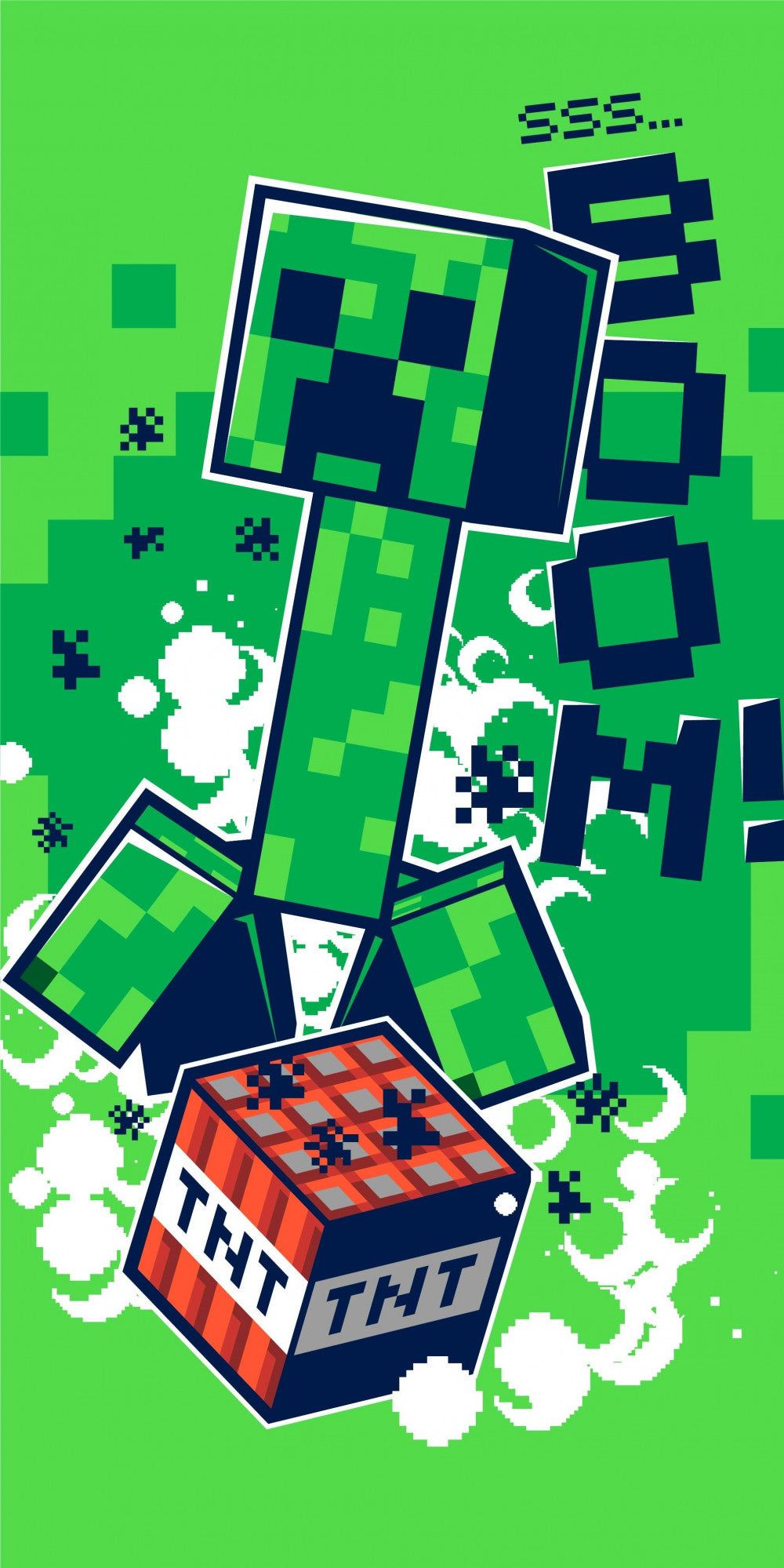 Minecraft Badehåndklæde Boom 70*140cm - Geekd.dk