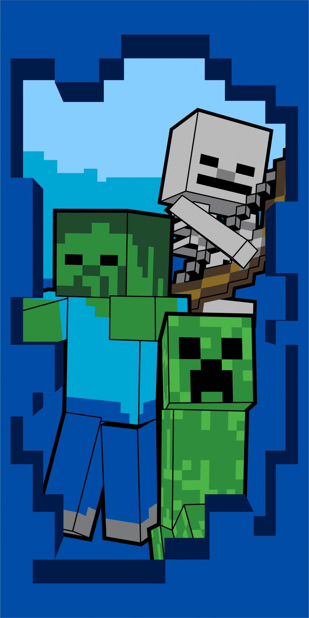 Minecraft Beware Badehåndklæde 70x140cm - Geekd.dk