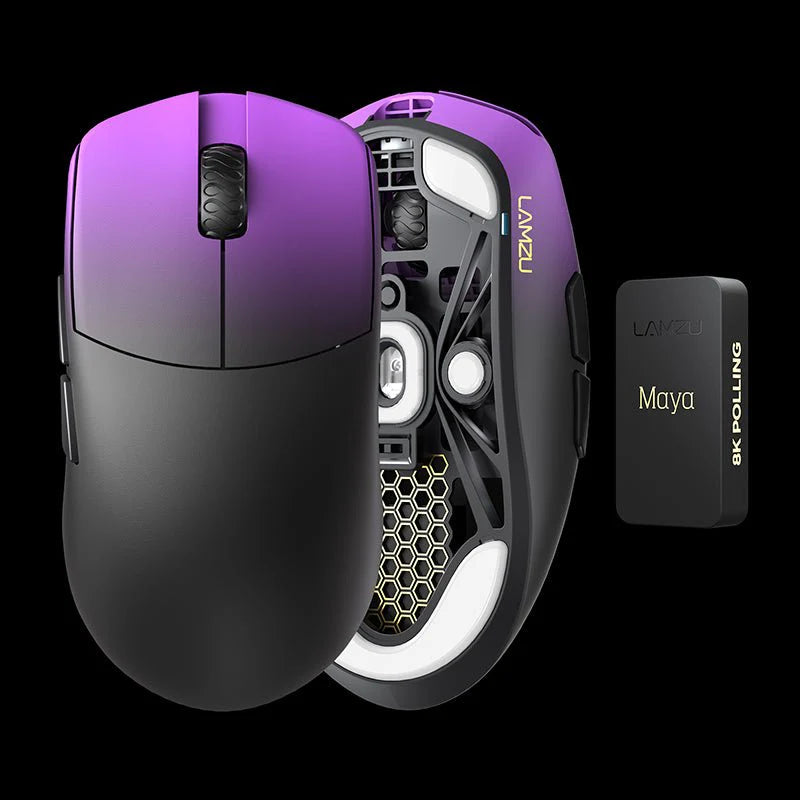 Lamzu Maya Champions Edition - 8k Dongle, Optical Switch - Purple Shadow (small Size) Mus - Geekd.dk