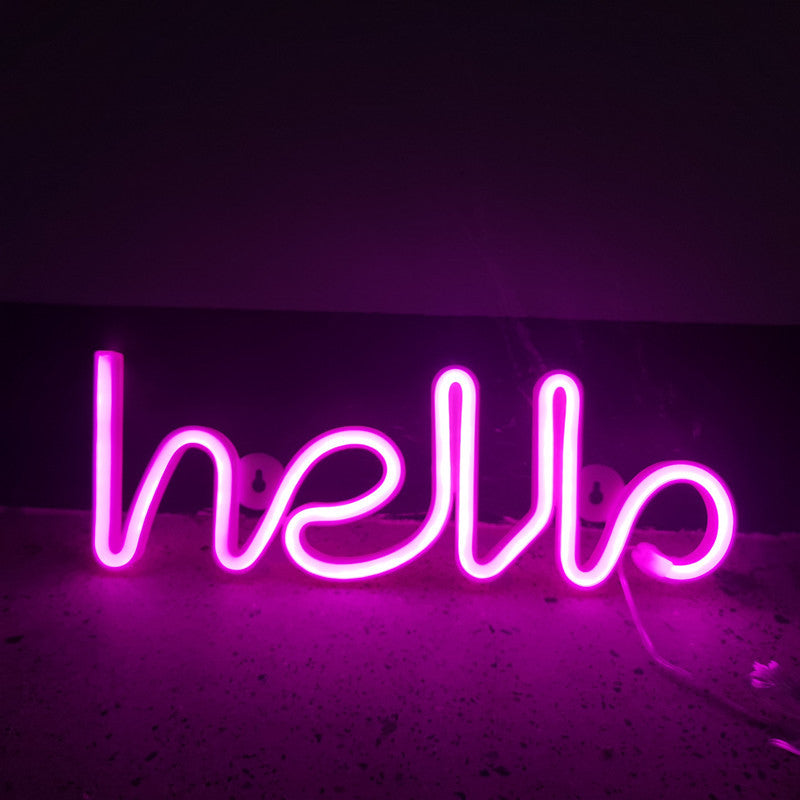 Hello Neon Led Lampe Pink - Geekd.dk