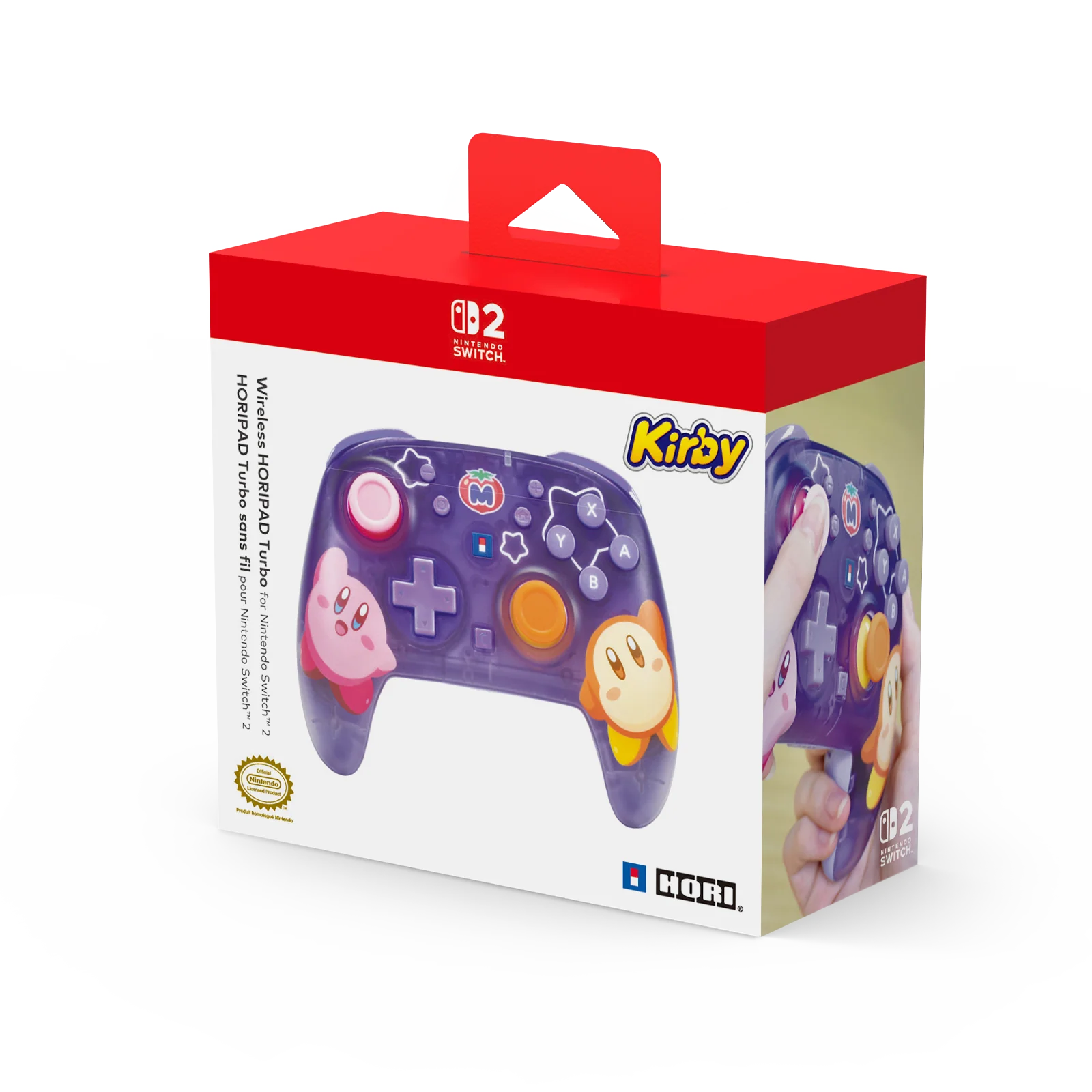 Hori Trådløs Horipad Turbo Til Nintendo Switch 2 (kirby & Waddle Dee)  -  Lilla Controller - Geekd.dk