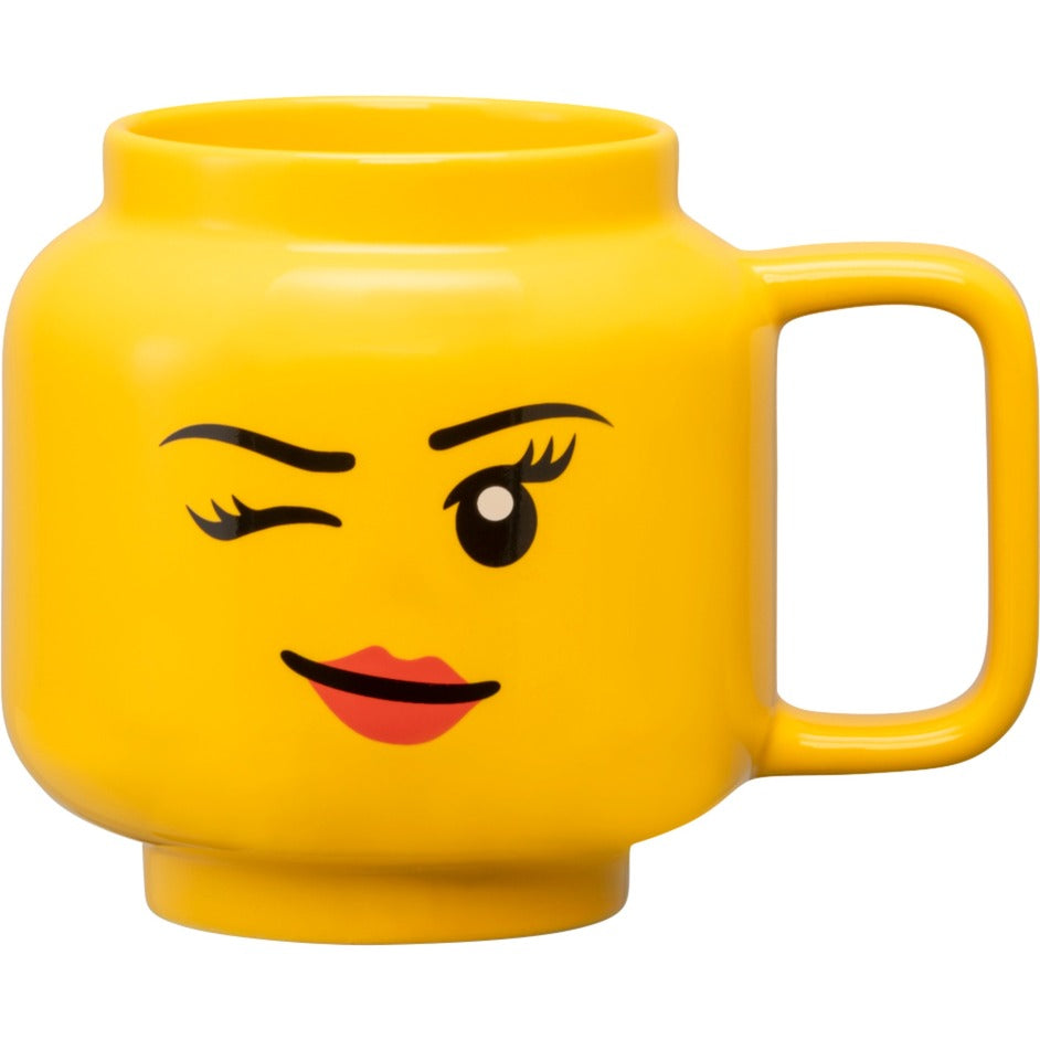 Room Copenhagen Lego Ceramic Mug Winking Girl, Large (yellow) Kop - Geekd.dk