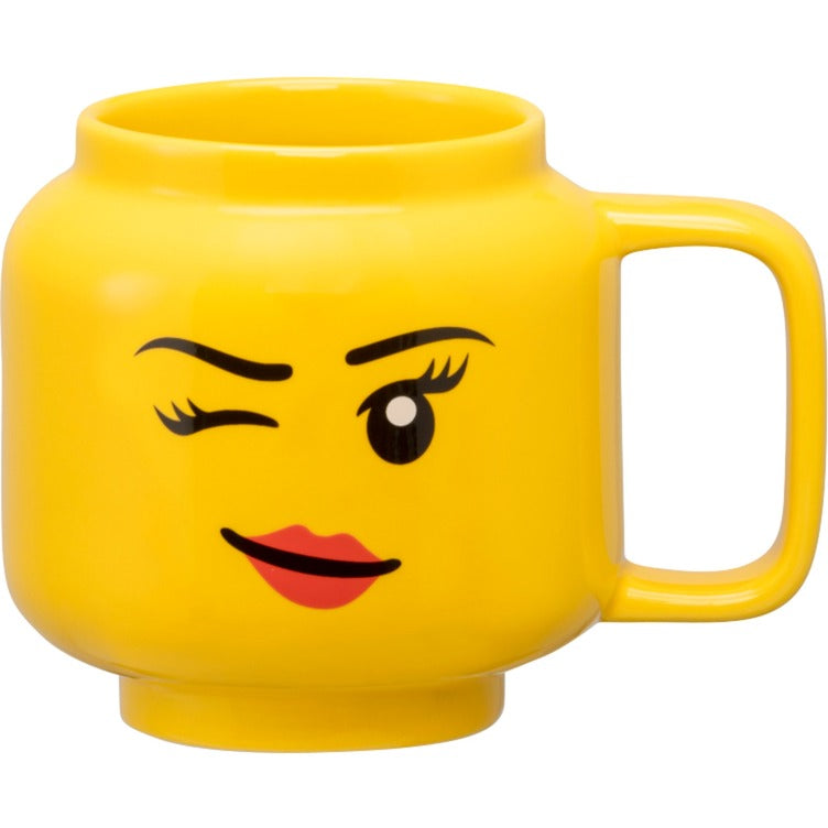 Room Copenhagen Lego Ceramic Mug Winking Girl, Small (yellow) Kop - Geekd.dk