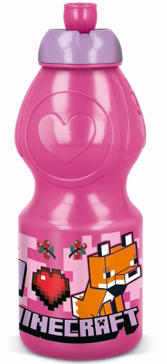 Minecraft Pink Flaske, Sportsflaske 400 Ml Drikkedunk - Geekd.dk
