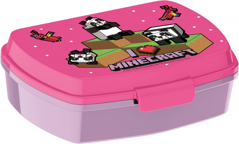 Minecraft Plastik Madkasse - Pink - Geekd.dk
