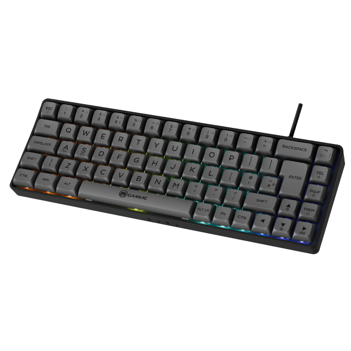 Gamiac Tkl69g - Sort/grå - Sf Tastatur - Blå Switch - Geekd.dk