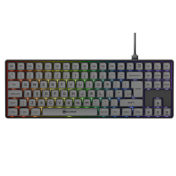Gamiac Tkl90g - Grå/sort - Tkl Tastatur - Blå Switch - Geekd.dk