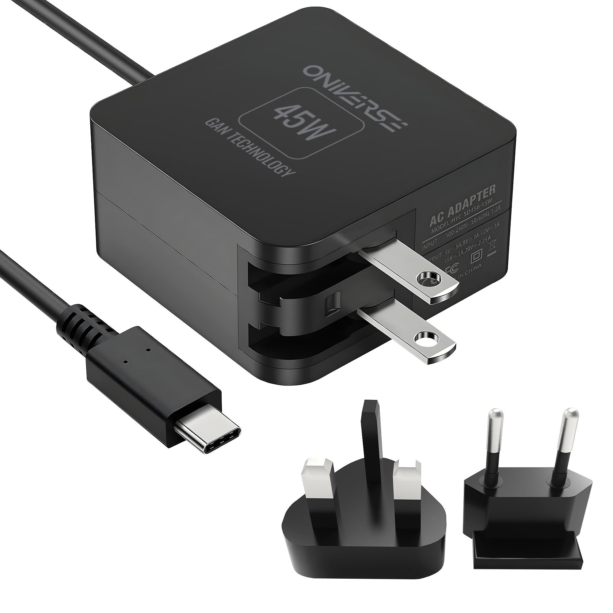 Oniverse Nsw International Fast Charger 45w - Black Konsol Tilbehør - Geekd.dk