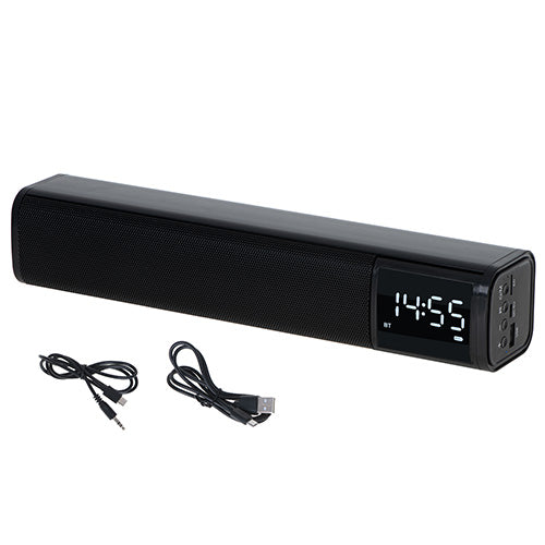 Multifunktionel Bluetooth Soundbar Med Ur Og Alarm