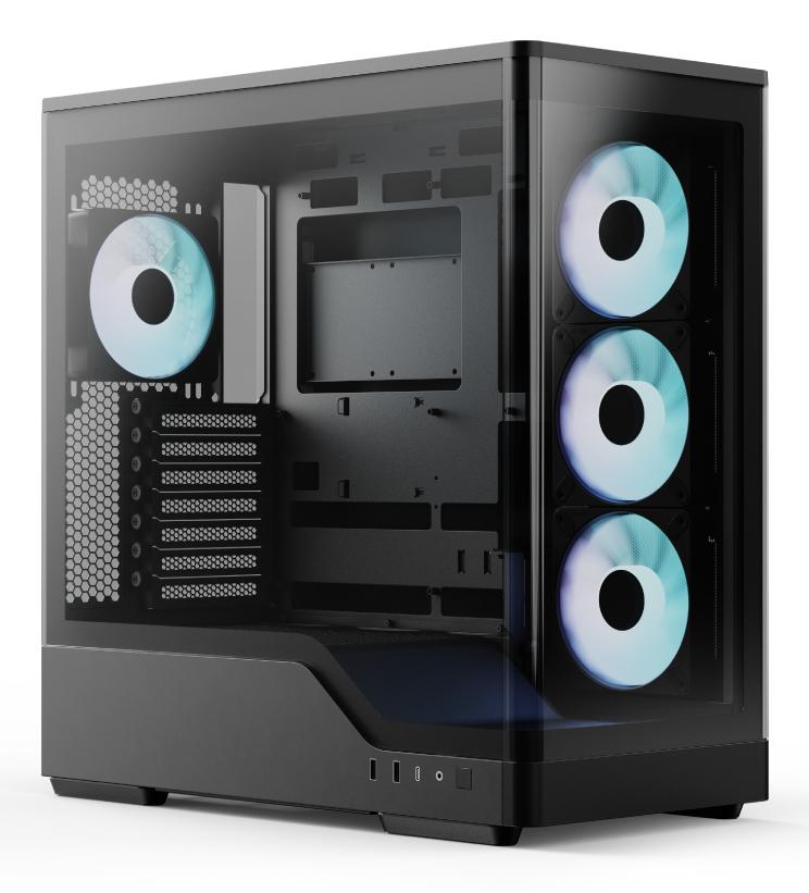Aerocool P500a, Mid-tower Case, Black Kabinet - Geekd.dk