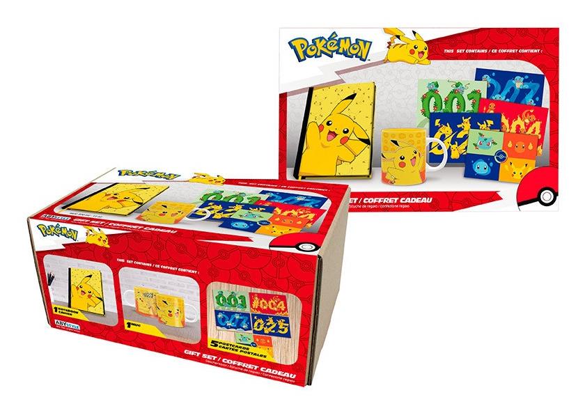 Pokémon Gavesæt  -  A5 Notesbog, Krus 320 Ml & Postkort Med Pikachu - Geekd.dk