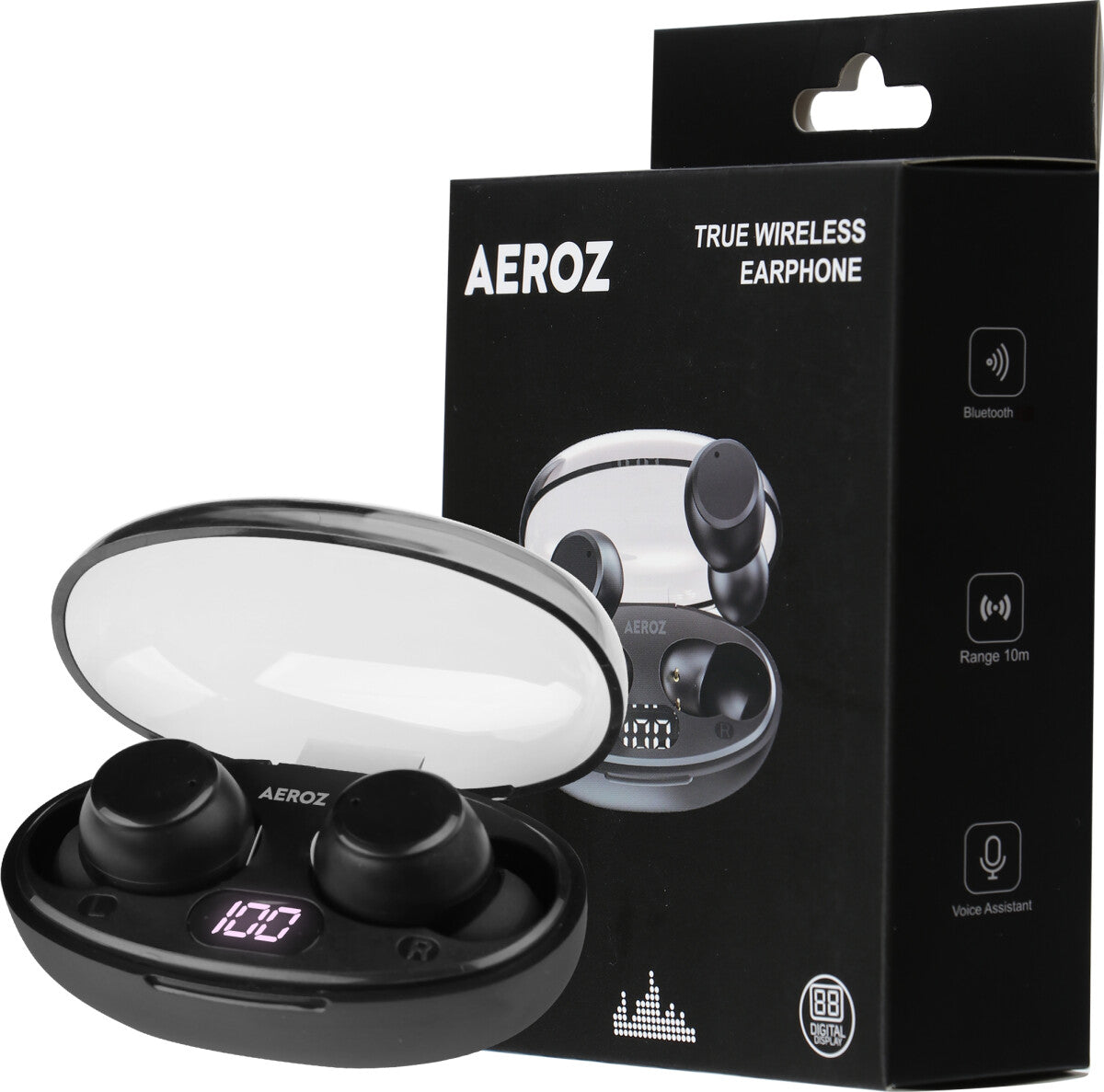 Aeroz Tws-1010 Trådløse In-ear Høretelefoner  -  Sort Headset - Geekd.dk