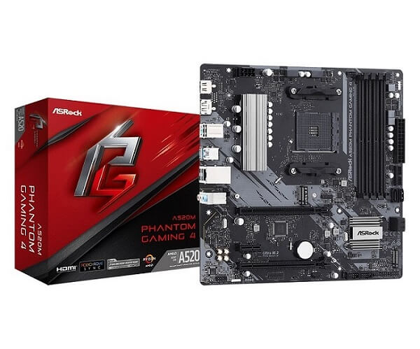 Asrock A520m Phantom Gaming 4 - Matx - A520 - Bundkort- Am4 - Bundkort - Geekd.dk