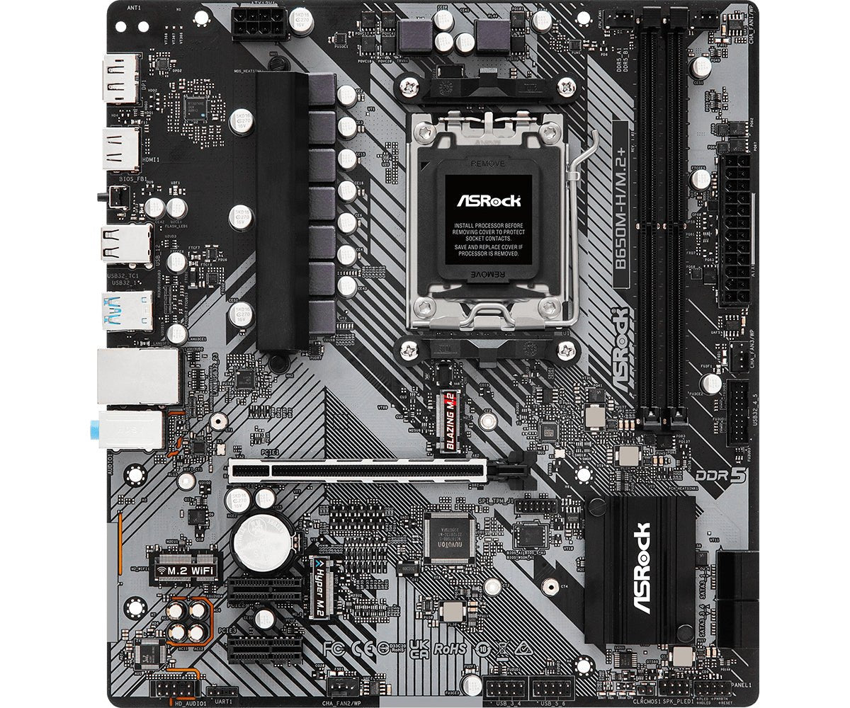 Asrock B650m-h/m.2+ - Bundkort Micro Atx Am5 Socket Ddr5 - Geekd.dk