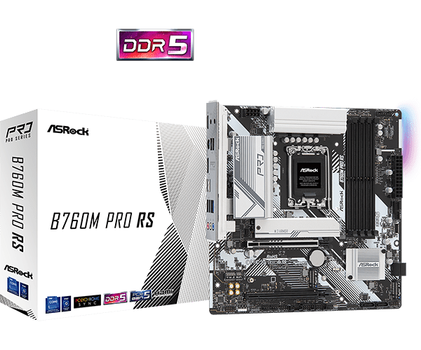 Asrock - B760m Pro Rs, Matx Ddr5 Lga1700 - Bundkort - Geekd.dk