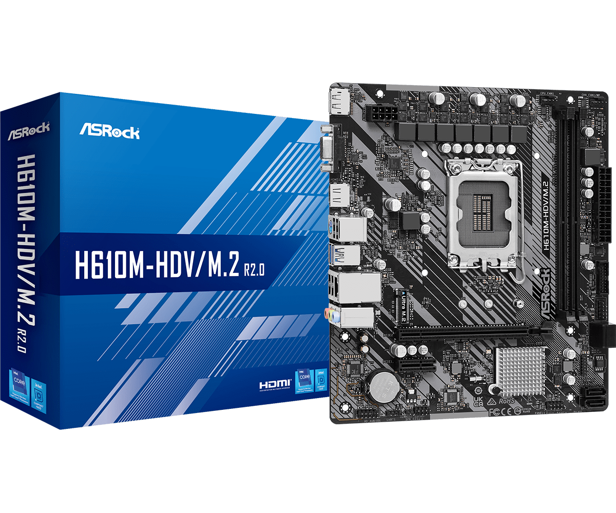 Asrock H610m-hdv/m.2 R2.0 Micro-atx Lga1700 - Bundkort - Geekd.dk