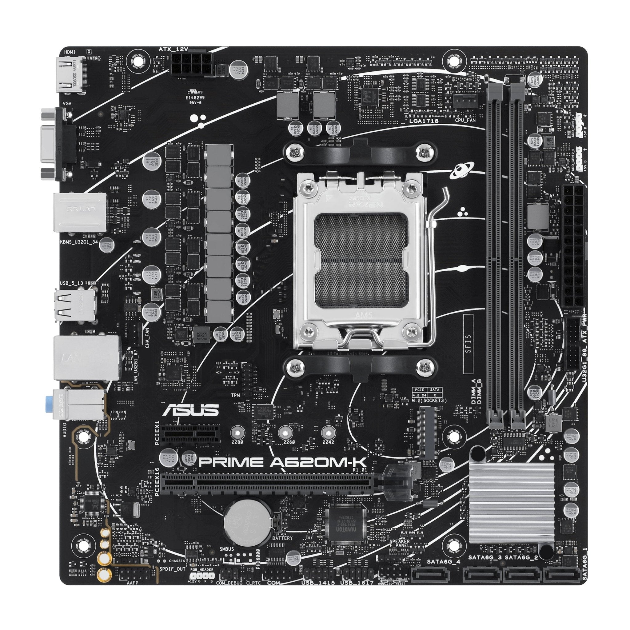 Asus Prime A620m-k - Socket Am5 - - Bundkort - Geekd.dk
