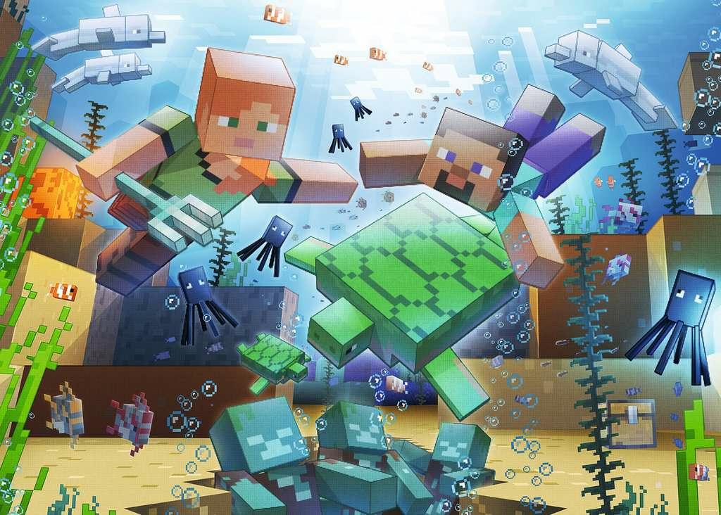 Ravensburger - Puzzle Minecraft Mosaic 1000p (12000421) Puslespil - Geekd.dk