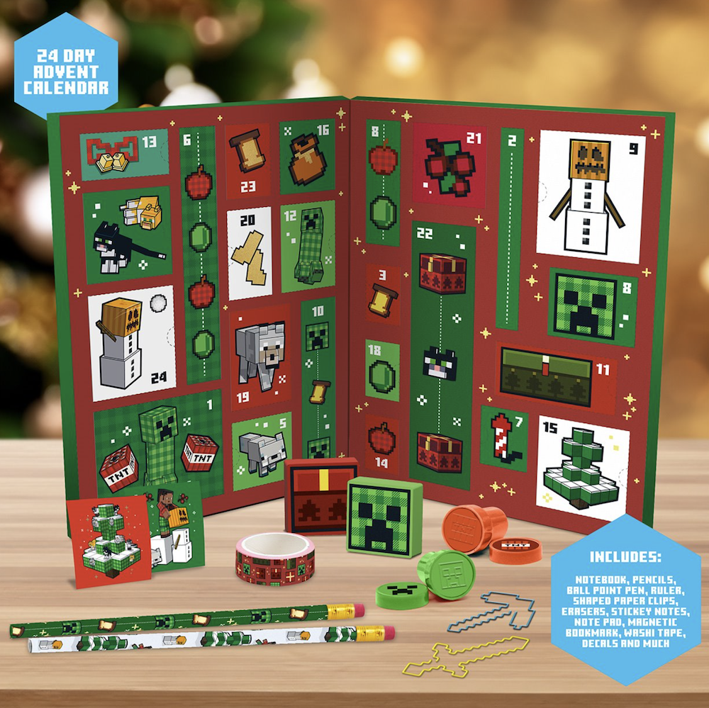 Minecraft Stationery 24 Days Advent Calendar Julekalender - Geekd.dk