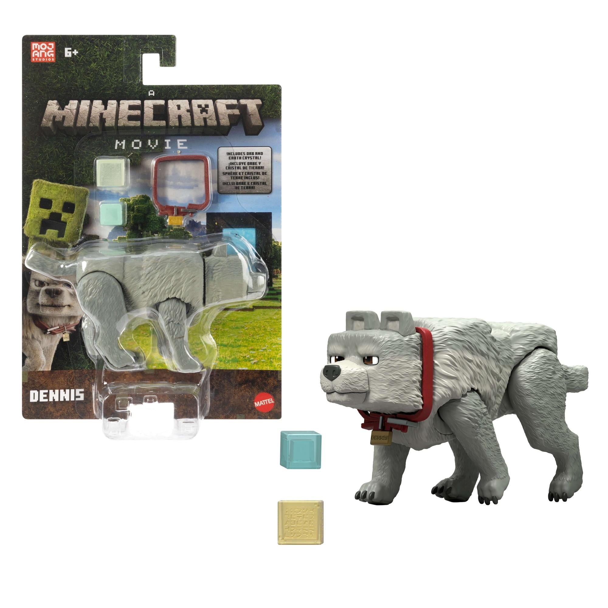 Minecraft Movie Dennis The Wolf  -  Figur Legetøj - Geekd.dk