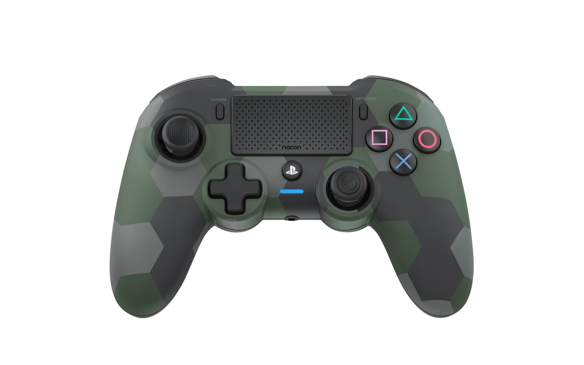 Nacon Trådløs Dualshock 4 V2 Controller Asymmetric Camo Grøn (ps4) - Geekd.dk