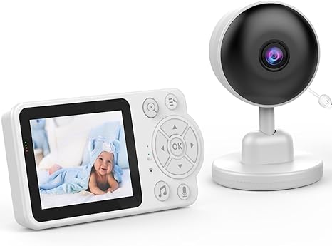 Babyalarm 2,8 Skærm  Trådløs Uden Wifi, Nattesyn & 2-vejs Lyd