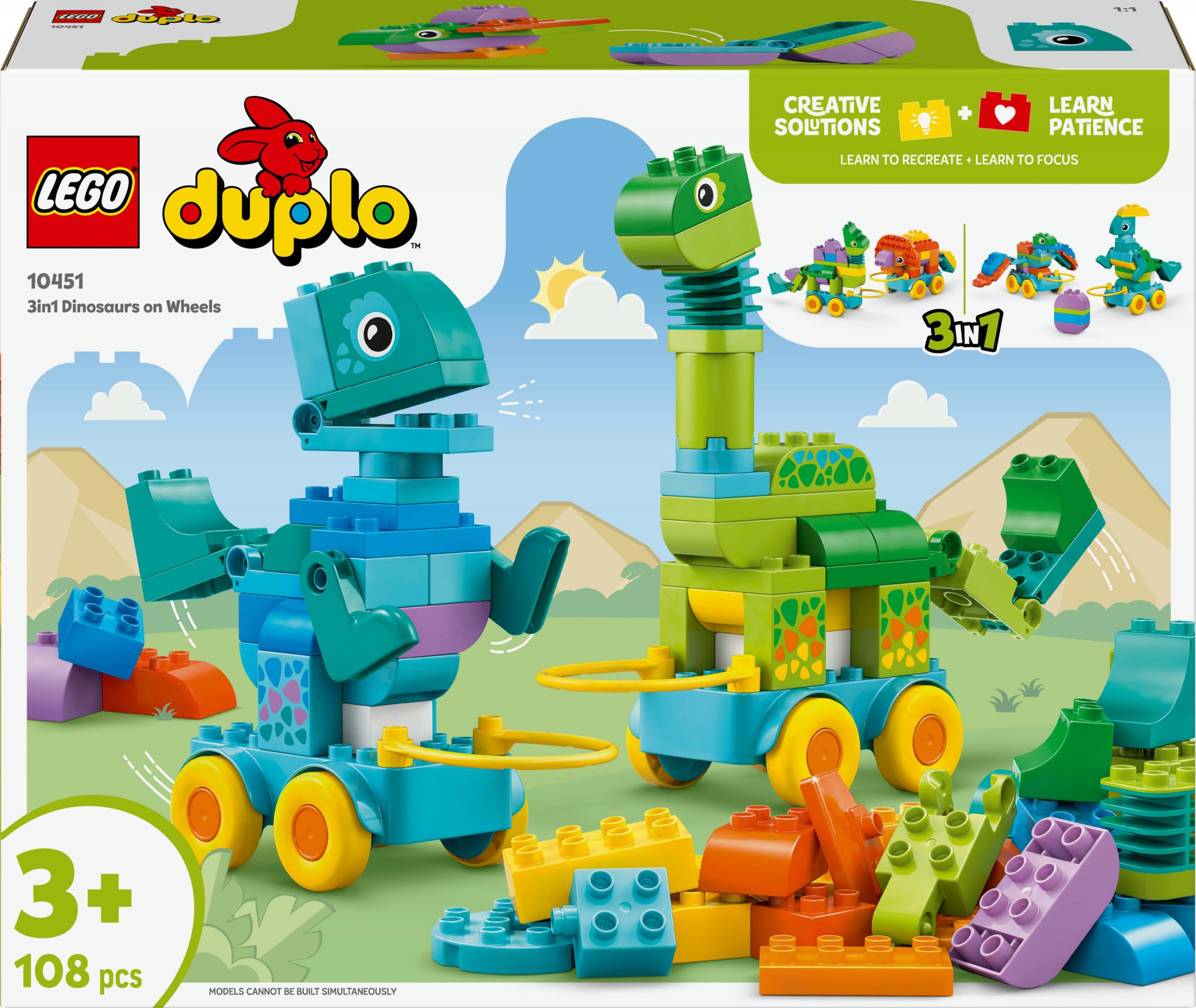 Lego 10451 Duplo Town Dinosaurs On Wheels 3-in-1 Set - Geekd.dk