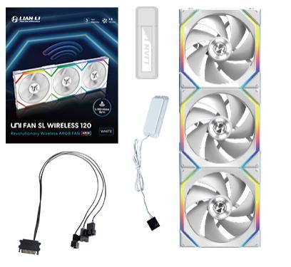 Lian Li Uni Fan Sl Wireless, 3-pak, Hvid - 120mm Kabinet Blæser - Geekd.dk