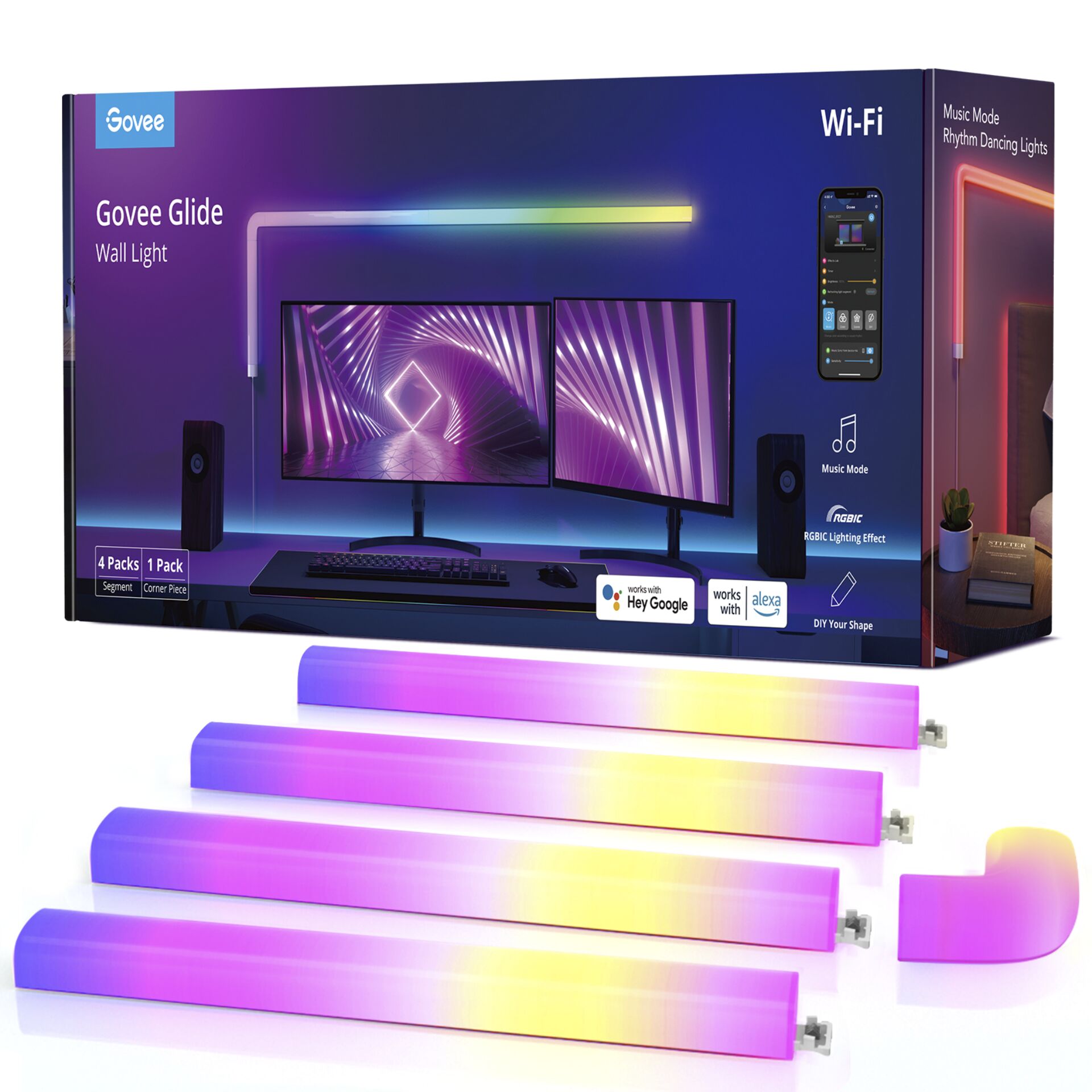 Govee Glide Wall Light (4+1) Led Lys - Geekd.dk