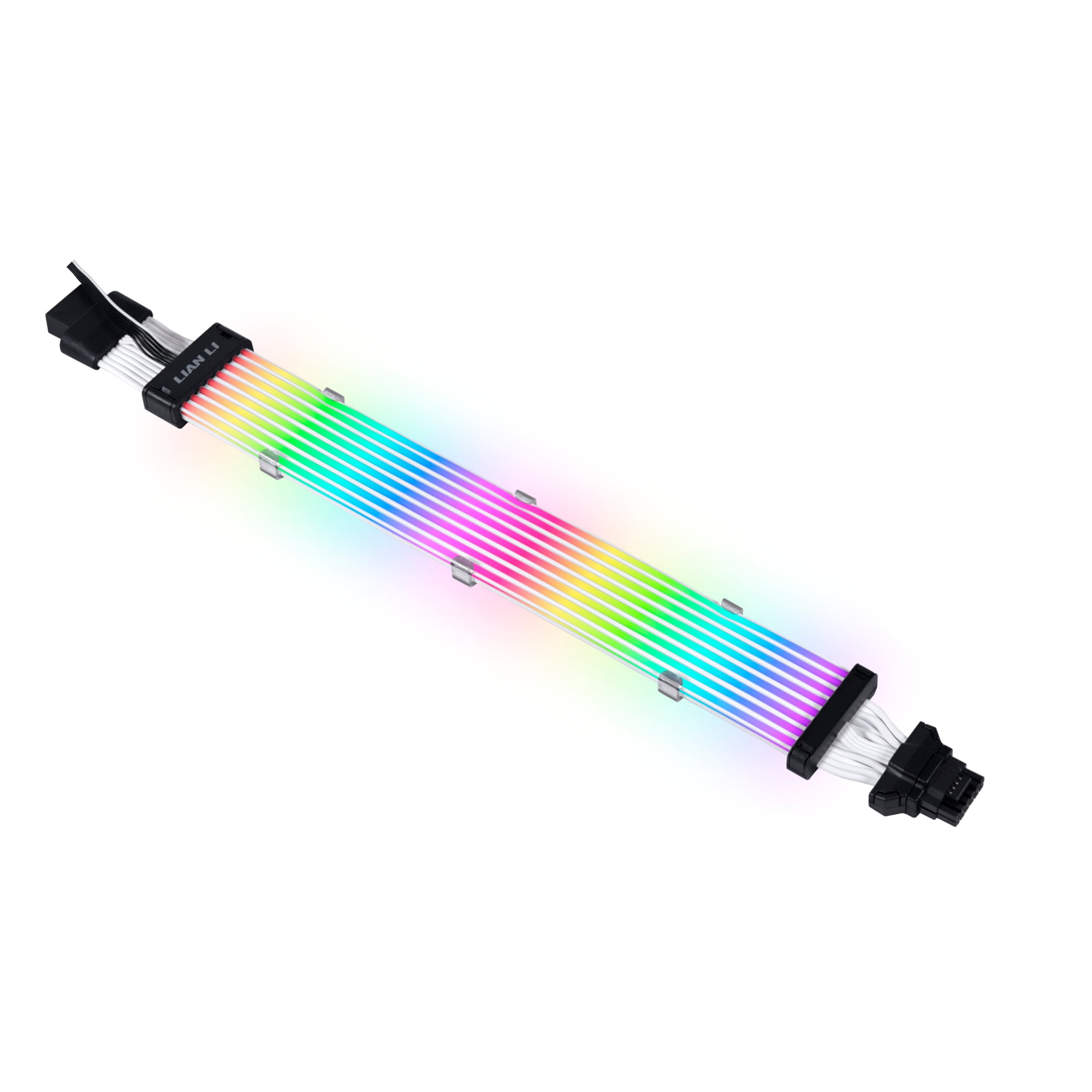 Lian Li Strimer Plus V2 16-8 - 12+4pin Connector, 8 Light Guides, 16 Awg Kabelforlænger - Geekd.dk