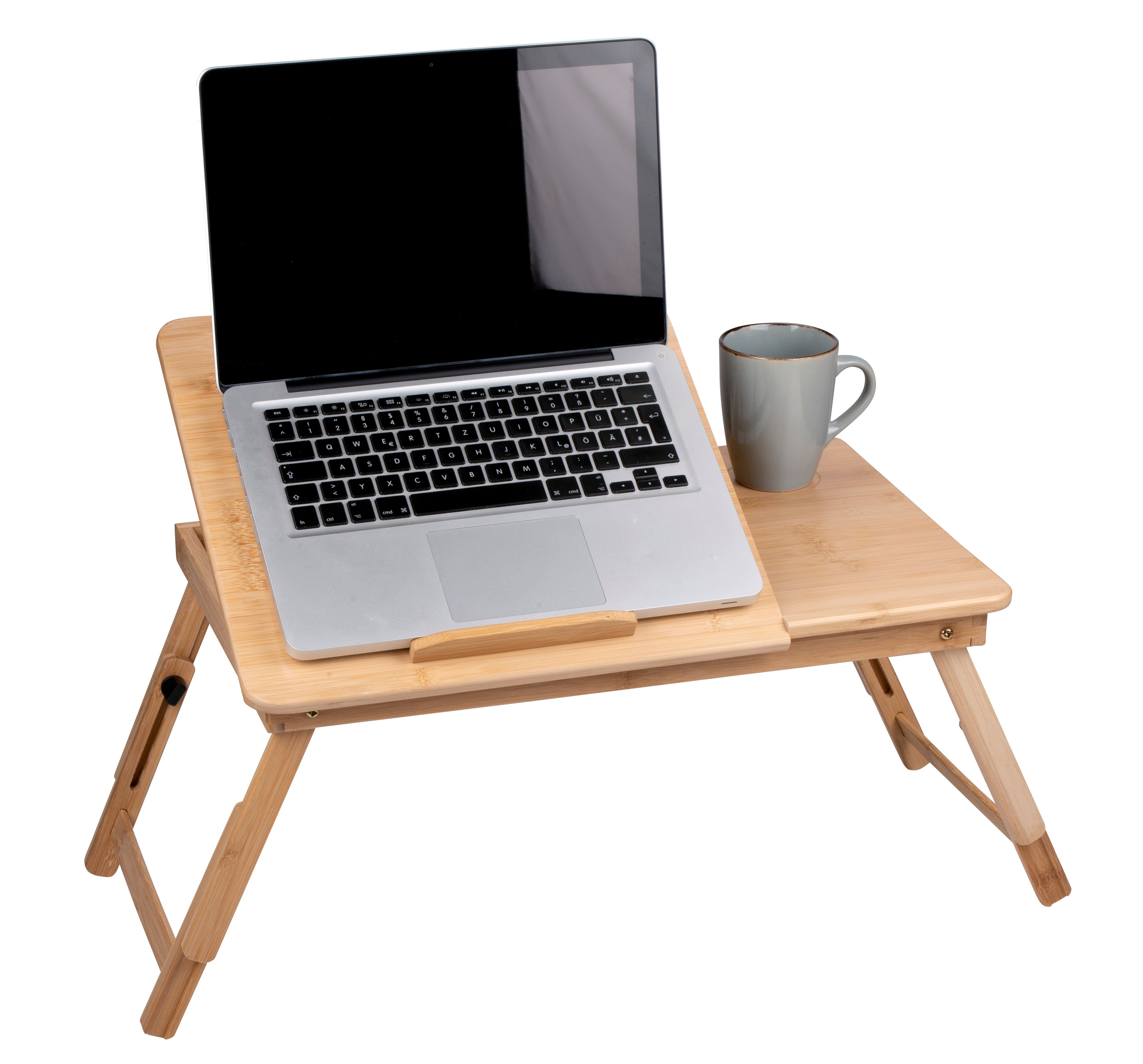 Laptop Bord I Bambus, Kan Nemt Pakkes Sammen  Let Og Pladsbesparende Design