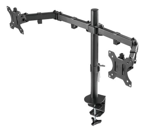 Deltaco - Dual Monitor Skærm Arm - 13"-32" Skærme - Sort Skærmophæng - Geekd.dk