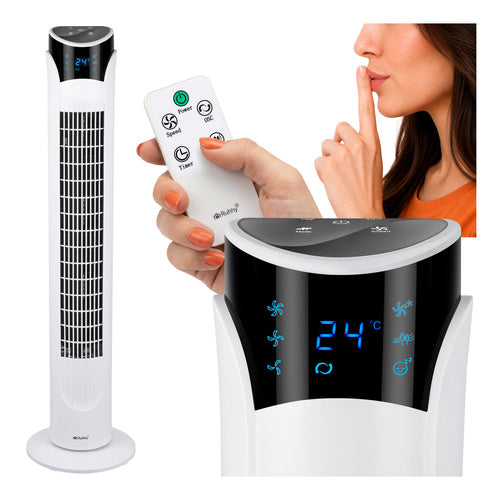 Tårnventilator 83 Cm Med Fjernbetjening Hvid  Støjsvag 45w