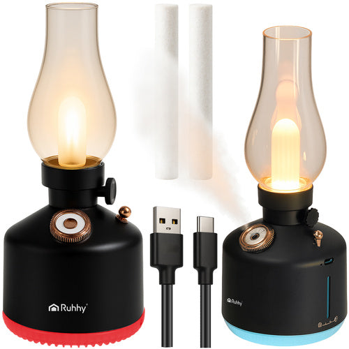 Luftfugter & Natlampe  Usb, 14 Rgb-farver, Trådløs, Retro