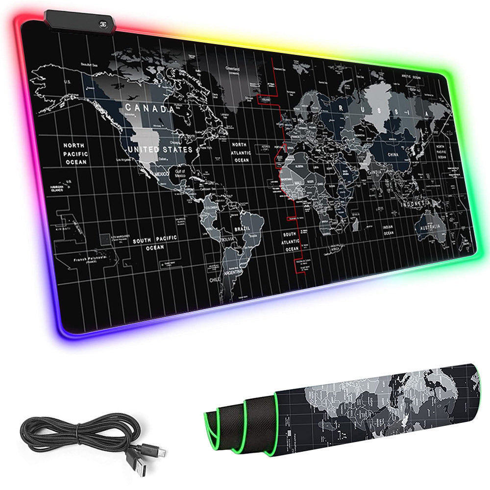 Xxxl Gaming Musemåtte Med Led Lys  90x40 Cm