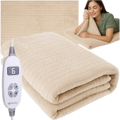 Varmetæppe  180 X 130 Cm, Med Fjernbetjening, 10 Varmeindstillinger, Oeko-tex® Certificeret