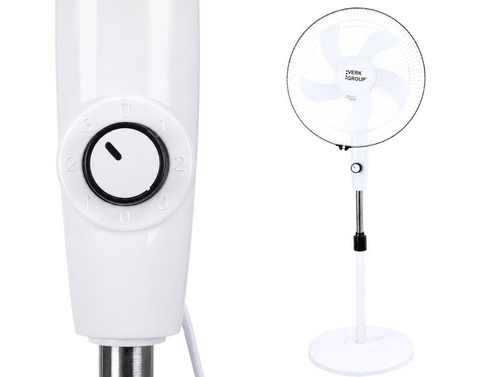 Gulvventilator 40 Cm  Støjsvag Ventilator Med Oscillation Og Justerbar Højde