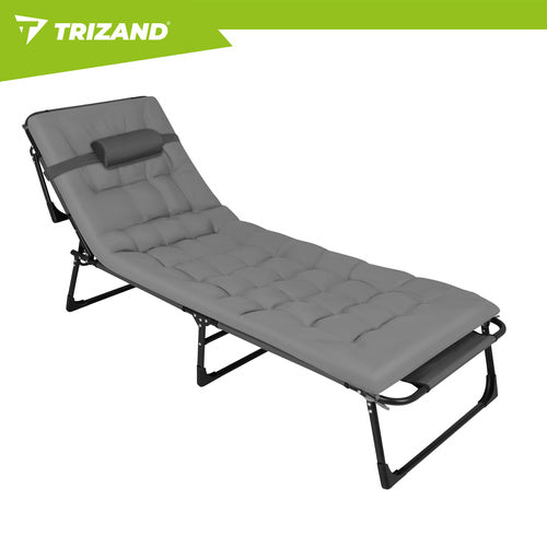 Foldbar Solseng Med Hynde  Justerbar Have- Og Strandliggestol
